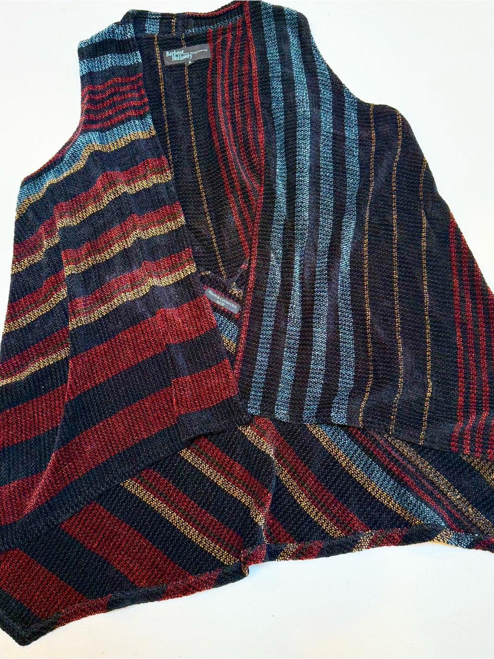Barbara Holloway Retro Striped Hand Woven Vest - Multicolor